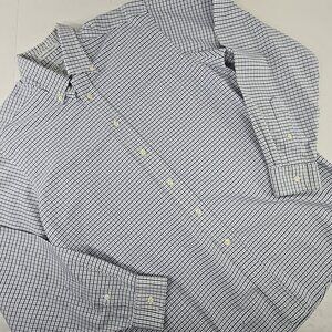 LL BEAN WRINKLED RESISTANT MEN'S SIZE 15.5 - 35 PLAID SHIRT LONG SLEEVE ‼️*FLAW*